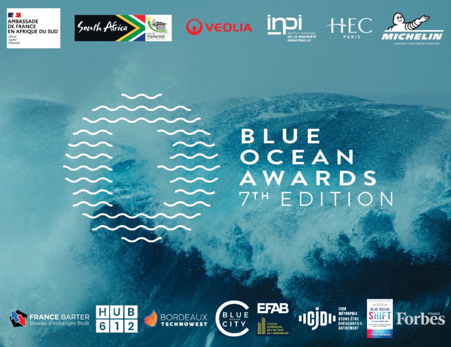 Logo de la startup Blue Ocean Awards, les laureats sont :
