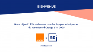 Illustration de la news 50inTech et Orange pour l’inclusion des femmes dans la tech !
