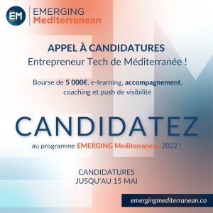 Logo de la startup EMERGING Mediterranean lance un appel à startups Tech for Good