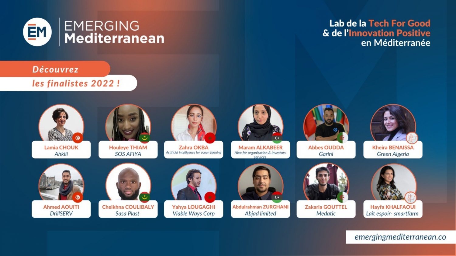Illustration de la news EMERGING Mediterranean annonce ses 12 startups finalistes
