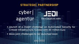 Logo de la startup JEDI et la Cyber Agency annoncent un concours commun : CRITIS