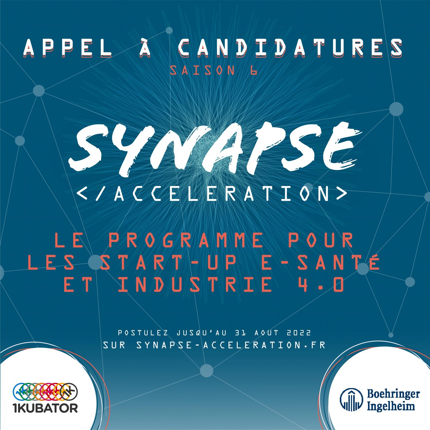 Logo de la startup Boehringer Ingelheim recrute pour son programme : Synapse Accélération en partenariat avec 1Kubator !