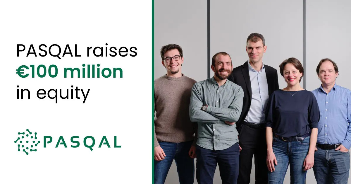 Logo de la startup Pasqal spécialiste du Quantum Computing annonce une levée de 100 millions € en série B